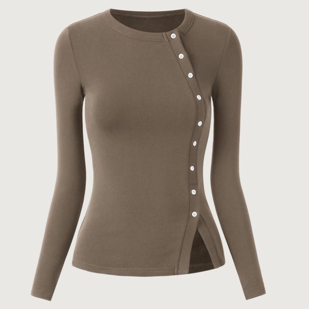 ProWarm Asymmetrical Placket TopRock Thunder - Size Medium